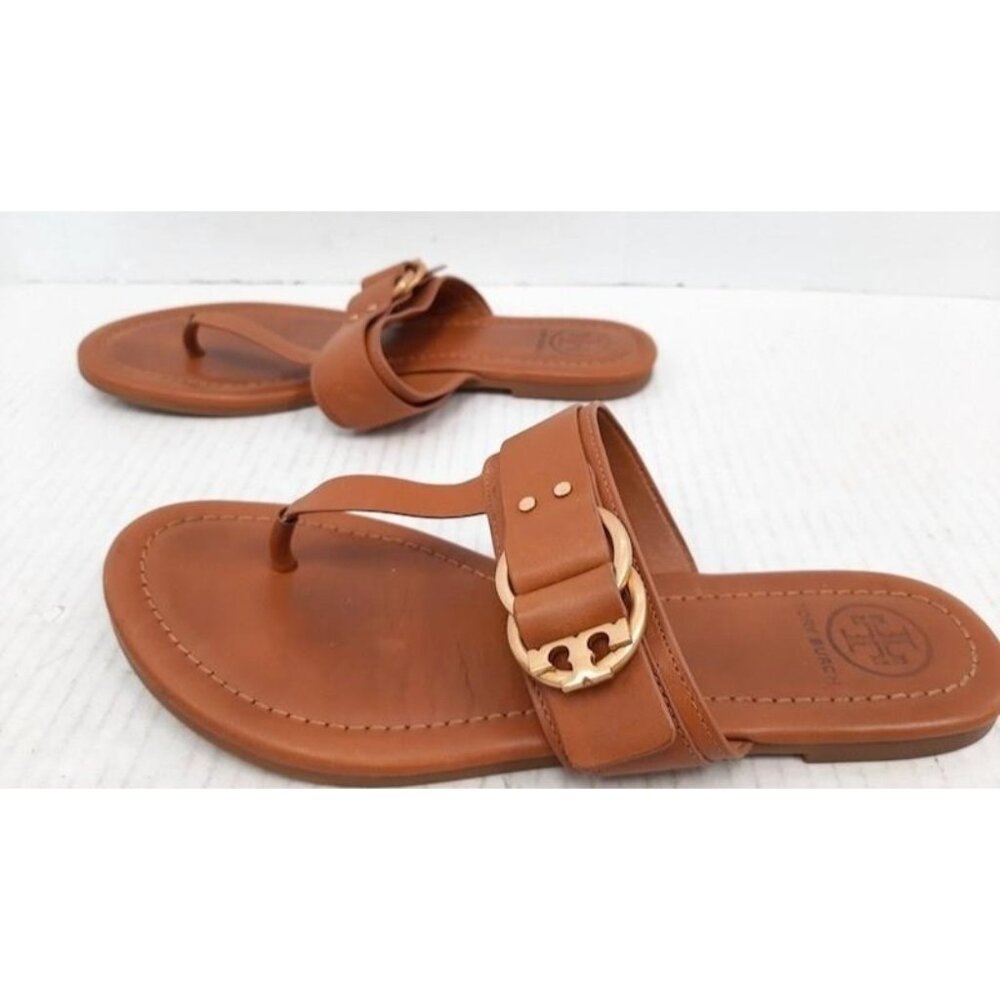 Tory Burch Tan Leather Marsden Flat Thong Sandal -- 6.5 - Picture 2 of 6